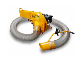 Aspirator de frunze VL 300 cu motor pe benzină și furtun flexibil de aspirație, pe fundal alb